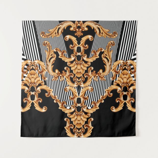 Tapete De Parede Golden baroque ornament (Frente)