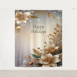 Tapete De Parede Golden Floral Holiday Backdrop