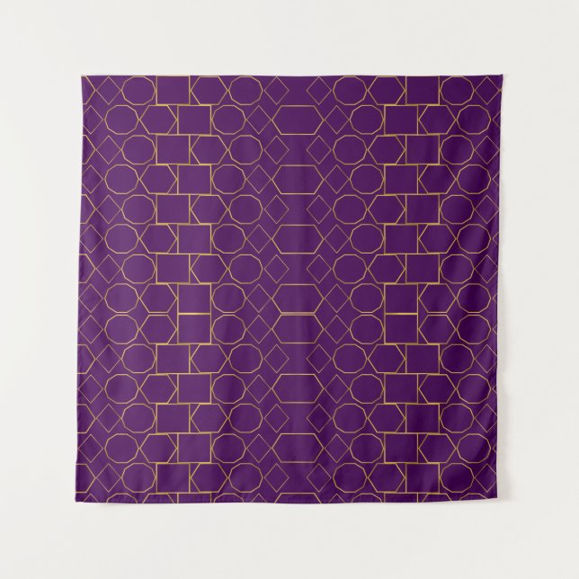 Tapete De Parede Golden Geometric Pattern (Frente)