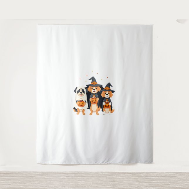 Tapete De Parede Golden Retriever Ghost Halloween Trick Or Treat Do (Frente)