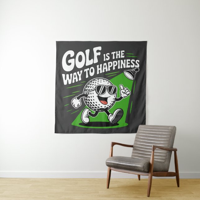 Tapete De Parede Golfe é o caminho para a felicidade (In Situ)