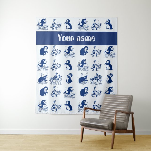 Tapete De Parede Golfinhos, Baleias e Pinguins (In Situ)