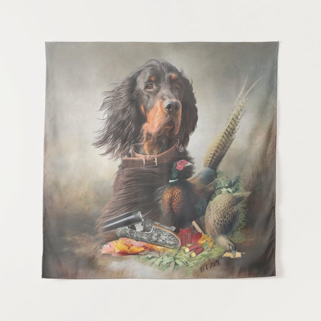 Tapete De Parede Gordon setter com faisões, Art (Frente)