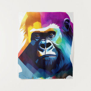 Tapete De Parede Gorilla Ape Wild Nature Color Pintura Animal