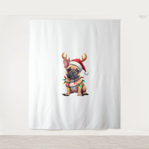 Tapete De Parede Gorro de Papai Noel de Luz de Natal de Bulldog Fra