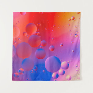 Tapete De Parede gotas de óleo em água com fundo colorido,