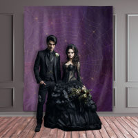 Gótica Damasco preto e roxo Dourado aranha