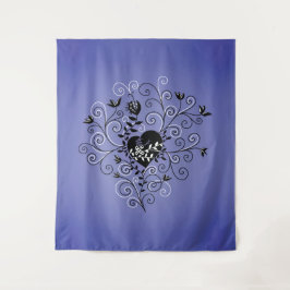 Tapete De Parede Gótica Estilo de Tatuagem Coração Quebrada Roxo