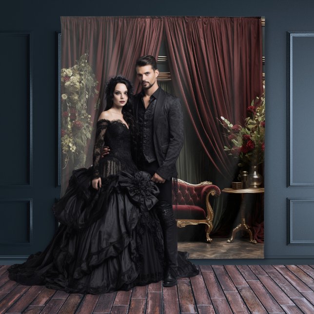 Tapete De Parede Gótica Moody Dark Victorian Burgundy Green Parlor (Criador carregado)