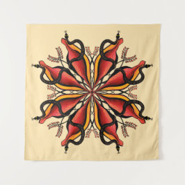 Tapete De Parede Gótico Cobra Estilo de Tatuagem da Flor