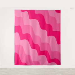 Tapete De Parede Gradiente de ondas do oceano rosa ondulado