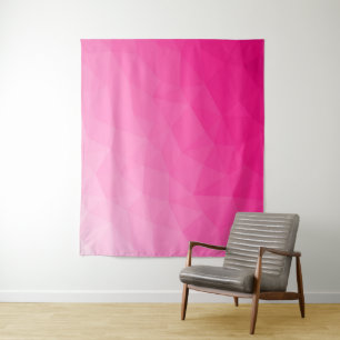 Tapete De Parede Gradiente Rosa Quente Padrão de Malha Geométrica