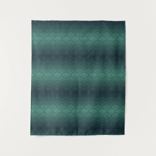 Tapete De Parede Gradiente verde em estilo art déco. (Frente)
