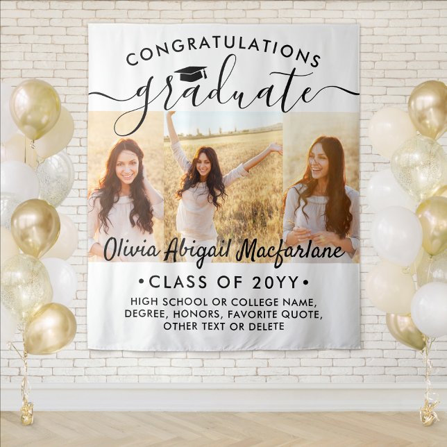 Tapete De Parede Graduação 3 Colagem de Fotos Grande Fundo Moderno (Criador carregado)