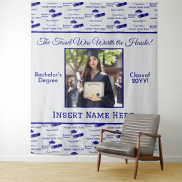 Tapete De Parede Graduação Deseja Diploma Boné Foto Azul Fundo