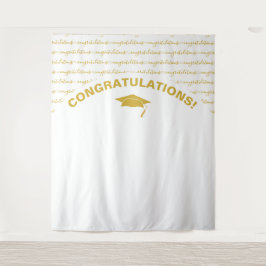 Tapete De Parede Graduação Dourada Elegante Branca