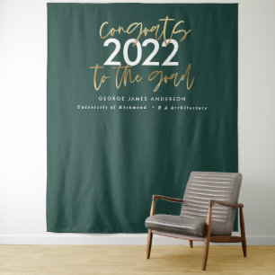 Tapete De Parede graduação estilosa com letra moderna em verde e do