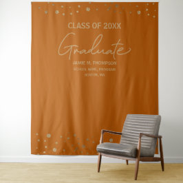 Tapete De Parede Graduação Moderna em Script Laranja Dourado