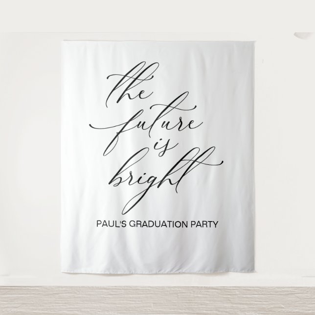 TAPETE DE PAREDE GRADUATION BACKDROP BANNER THE FUTURE IS BRIGHT (Frente)