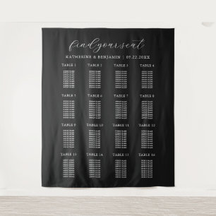 Tapete De Parede Gráfico de Assentos de Casamento Minimalista Preto