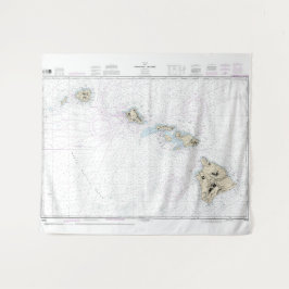 Tapete De Parede Gráfico náutico das Ilhas Havaianas 19004