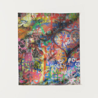 Tapete De Parede Grafite multicolorido na parede de concreto