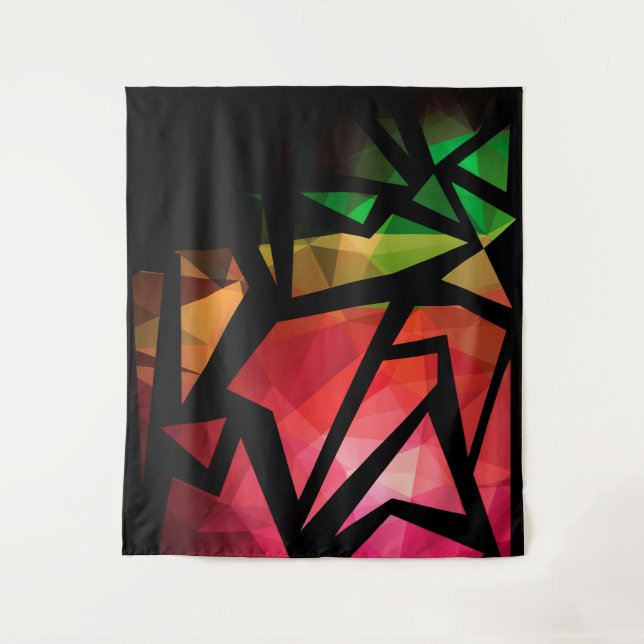 Tapete De Parede grafite polígono moderno abstrato escuro geométric (Frente)