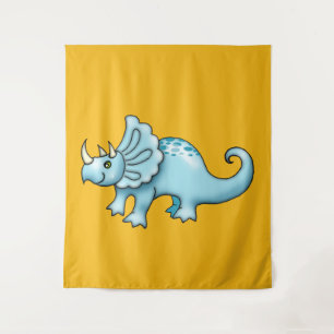 Tapete De Parede Grande Triceratops Fofo para Quarto de Crianças