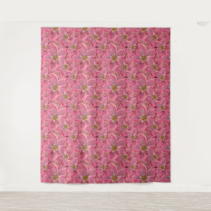 Tapete De Parede Grandes flores rosa.