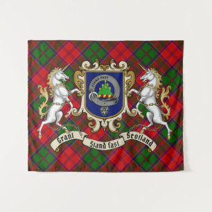 Tapete De Parede Grant Clan Crachá & Unicorns w/Tartan
