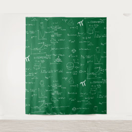 Tapete De Parede Green and White Mathematic Formulas Equations