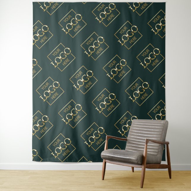 Tapete De Parede Green Business Logo Pattern Trade Show Backdrop (In Situ)