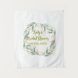 Tapete De Parede Green eucalyptus floral bridal shower name date go