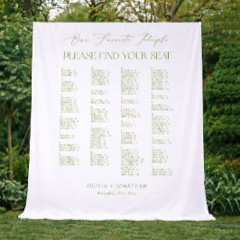 Tapete De Parede Green Find Your Seat Fabric Wedding Seating Chart 