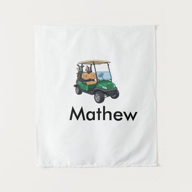 Tapete De Parede Green golf car name man sports boy gifts letter  (Frente)