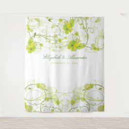 Tapete De Parede Green Hibiscus & Swallows Floral Wedding Backdrop