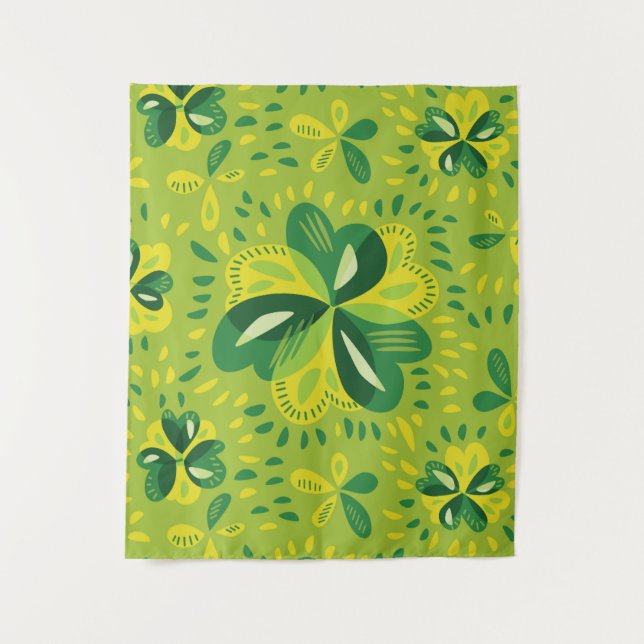 Tapete De Parede Green Irish Clover Pattern (Frente)