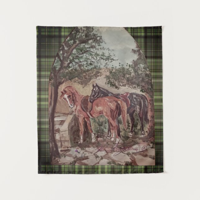 Tapete De Parede green plaid jamie and poppy scripture (Frente)