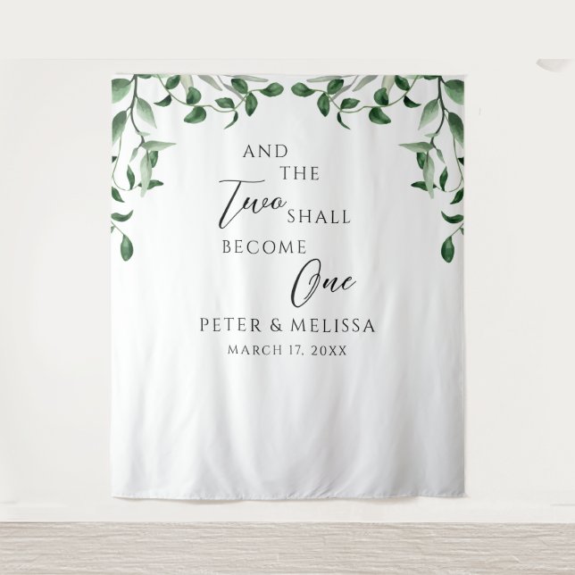 Tapete De Parede Greenery Wedding Backdrop (Frente)