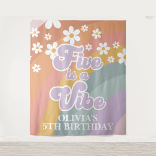 Tapete De Parede Groovy Retro Rainbow Five é uma Vibração