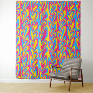 Tapete De Parede Groovy Trippy Squiggly Quirky Pansexual Pride