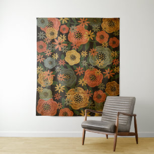 Tapete De Parede Grunge Floral Large