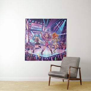 Tapete De Parede Grupo de garotas de JPop de desenho animado