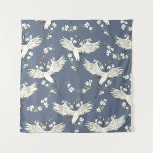 Tapete De Parede guindaste, padrão, vintage ilustration bird f