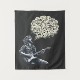 Tapete De Parede Guitarrista explosivo Solfeggio