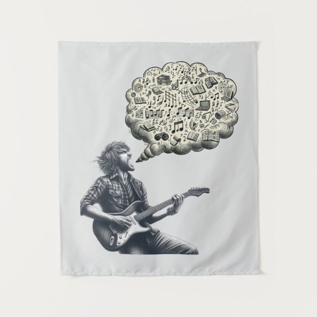 Tapete De Parede Guitarrista explosivo Solfeggio (Frente)