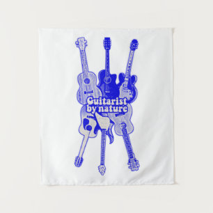 Tapete De Parede Guitarrista por natureza. Violão azul vintage