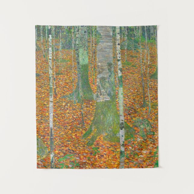 Tapete De Parede Gustav Klimt - Floresta Birch (Frente)