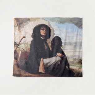 Tapete De Parede Gustave Courbet - Autorretrato com um cachorro pre