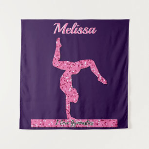 Tapete De Parede Gymnastics Girl Sparkle Beam Rosa